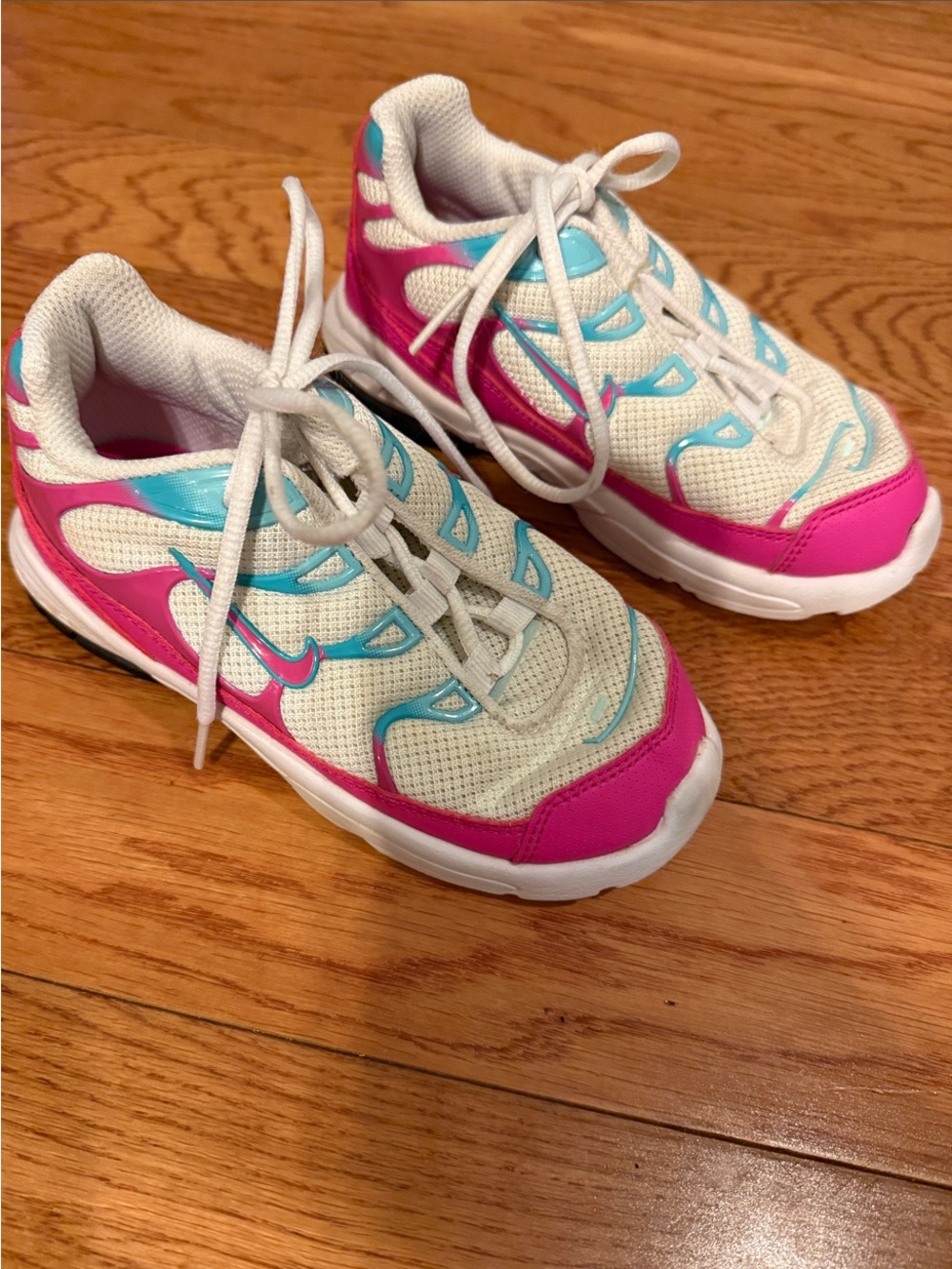 Nike Kids White Pink Teal Athletic Sneakers